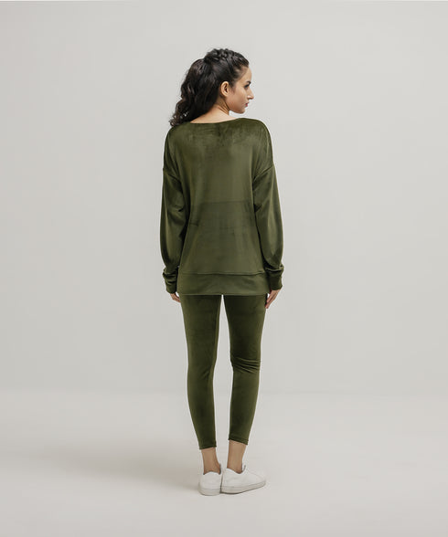 Women's Velour V-Neck Shirt